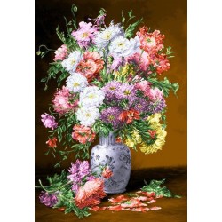 نخ و نقشه تابلو فرش گل کد 99