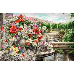 نخ و نقشه تابلو فرش گل کد 102