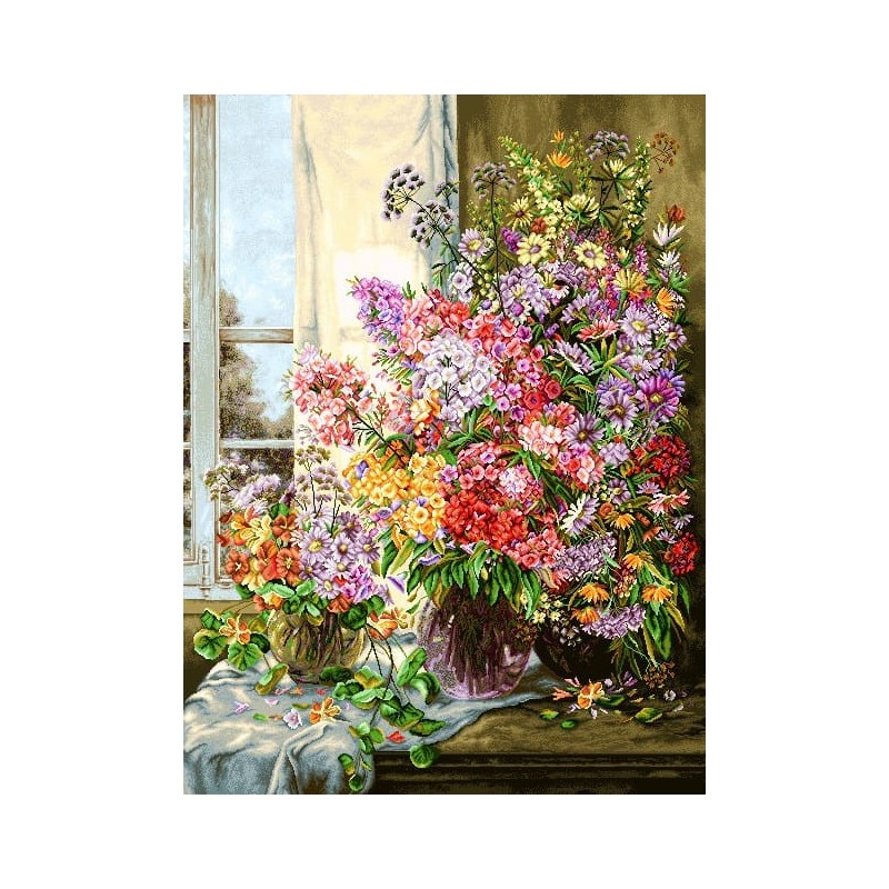 نخ و نقشه تابلو فرش گل کد 103