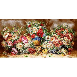 نخ و نقشه تابلو فرش گل کد 105