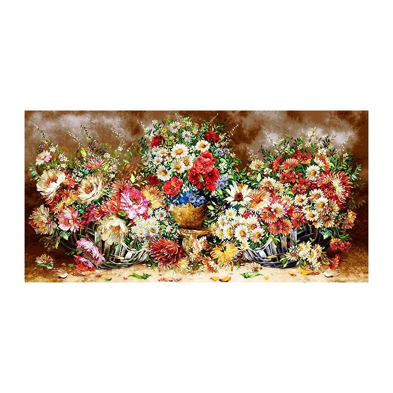 نخ و نقشه تابلو فرش گل کد 105