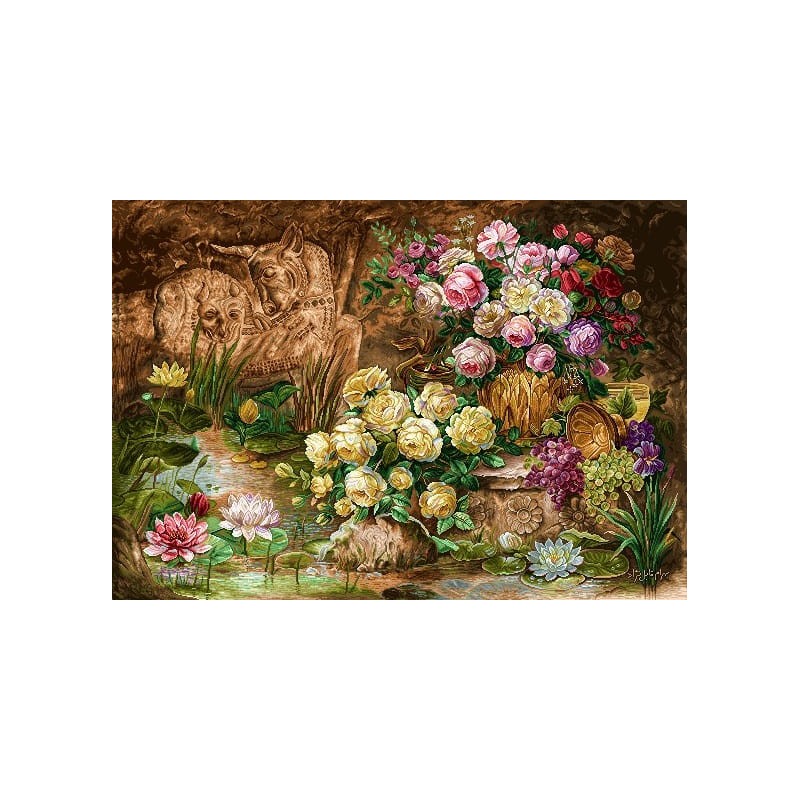 نخ و نقشه تابلو فرش گل کد 108