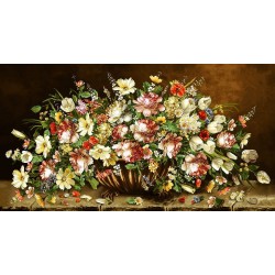 نخ و نقشه تابلو فرش گل کد 110