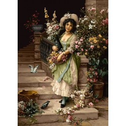 نخ و نقشه تابلو فرش فرانسوی کد 199