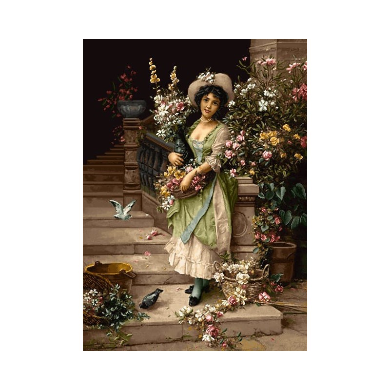 نخ و نقشه تابلو فرش فرانسوی کد 199