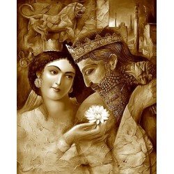 نخ و نقشه تابلو فرش ایرانی کد 110