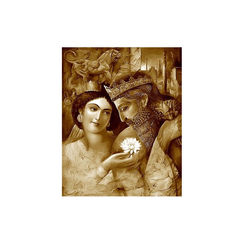 نخ و نقشه تابلو فرش ایرانی کد 110