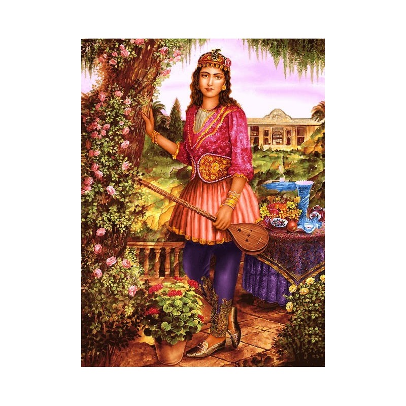 نخ و نقشه تابلو فرش ایرانی کد 111