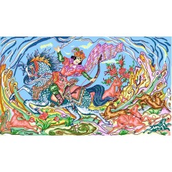 نخ و نقشه تابلو فرش مینیاتوری کد 113