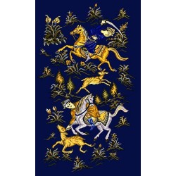 نخ و نقشه تابلو فرش ایرانی کد 114 آبی