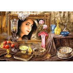 نخ و نقشه تابلو فرش ایرانی کد 117