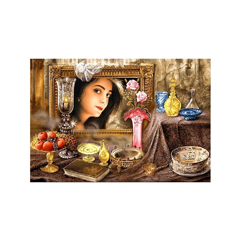 نخ و نقشه تابلو فرش ایرانی کد 117