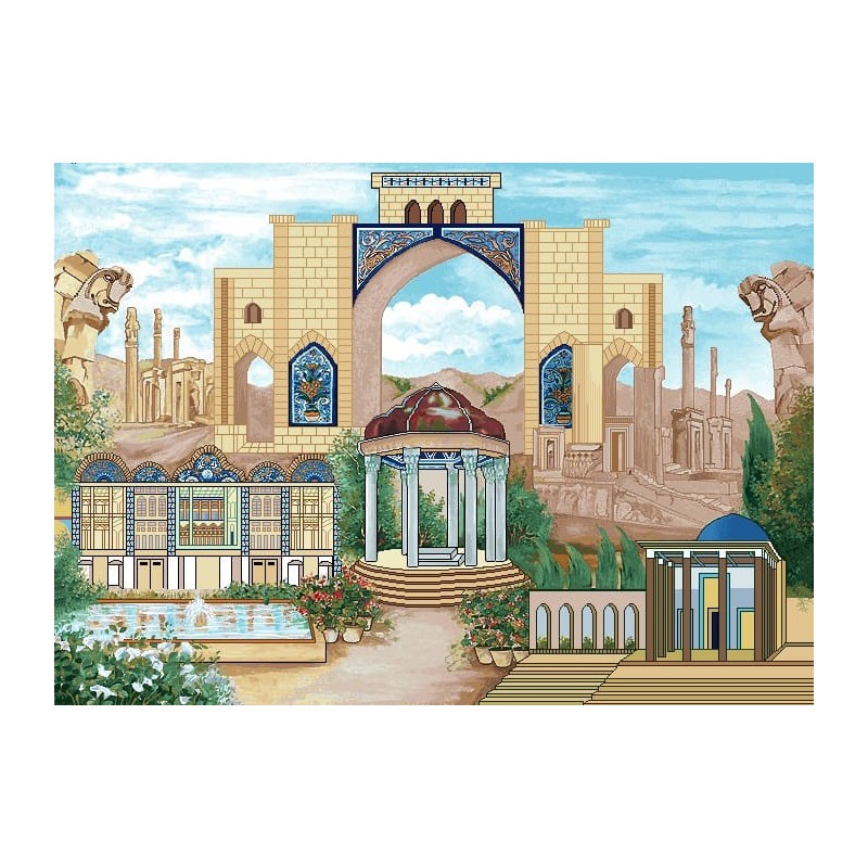 نخ و نقشه تابلو فرش ایرانی کد 119