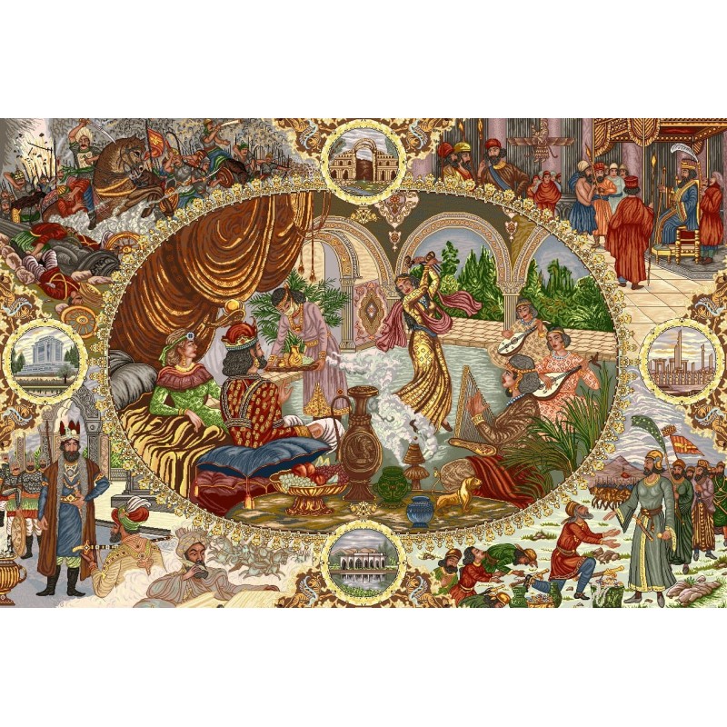 نخ و نقشه تابلو فرش ایرانی کد 120