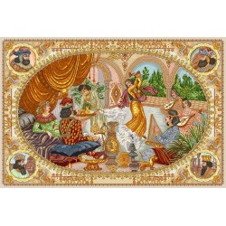 نخ و نقشه تابلو فرش ایرانی کد 121