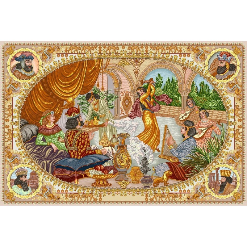 نخ و نقشه تابلو فرش ایرانی کد 121