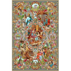 نخ و نقشه تابلو فرش ایرانی کد 123