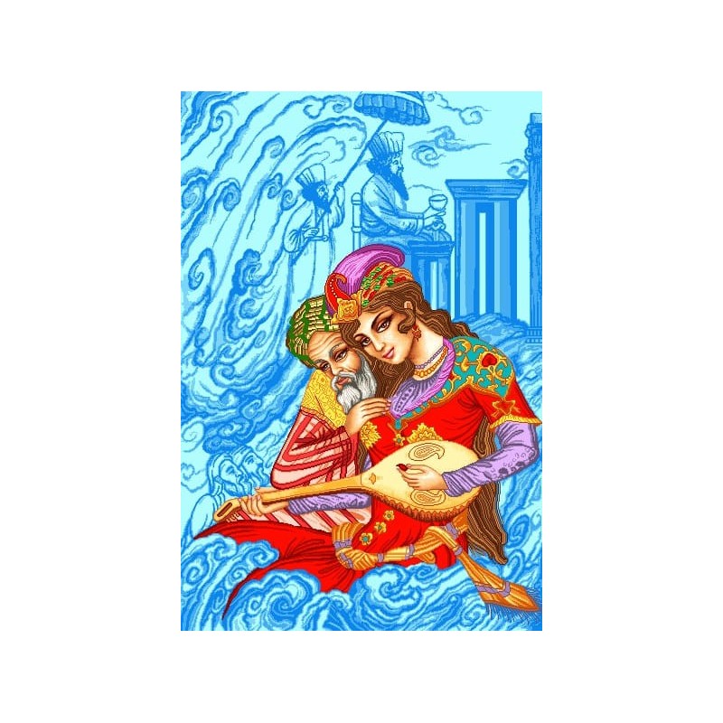 نخ و نقشه تابلو فرش ایرانی کد 115