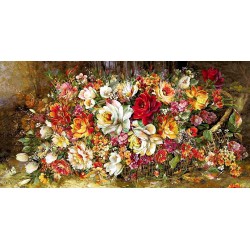 نخ و نقشه تابلو فرش گل کد 115