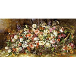 نخ و نقشه تابلو فرش گل کد 116