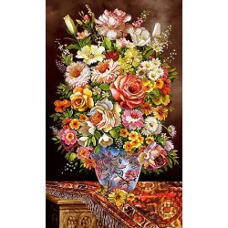 نخ و نقشه تابلو فرش گل کد 117