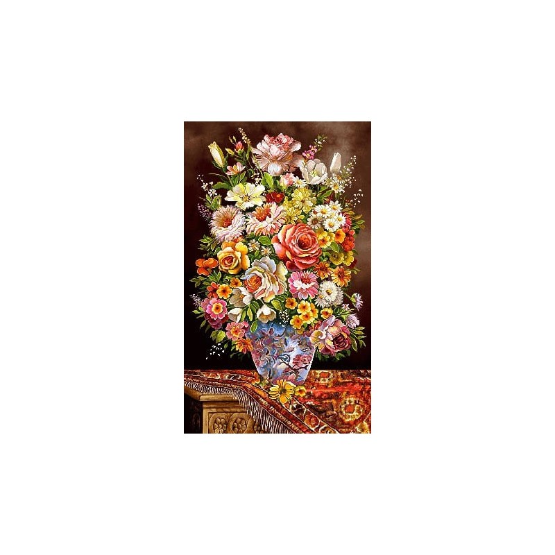 نخ و نقشه تابلو فرش گل کد 117