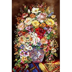 نخ و نقشه تابلو فرش گل کد 118