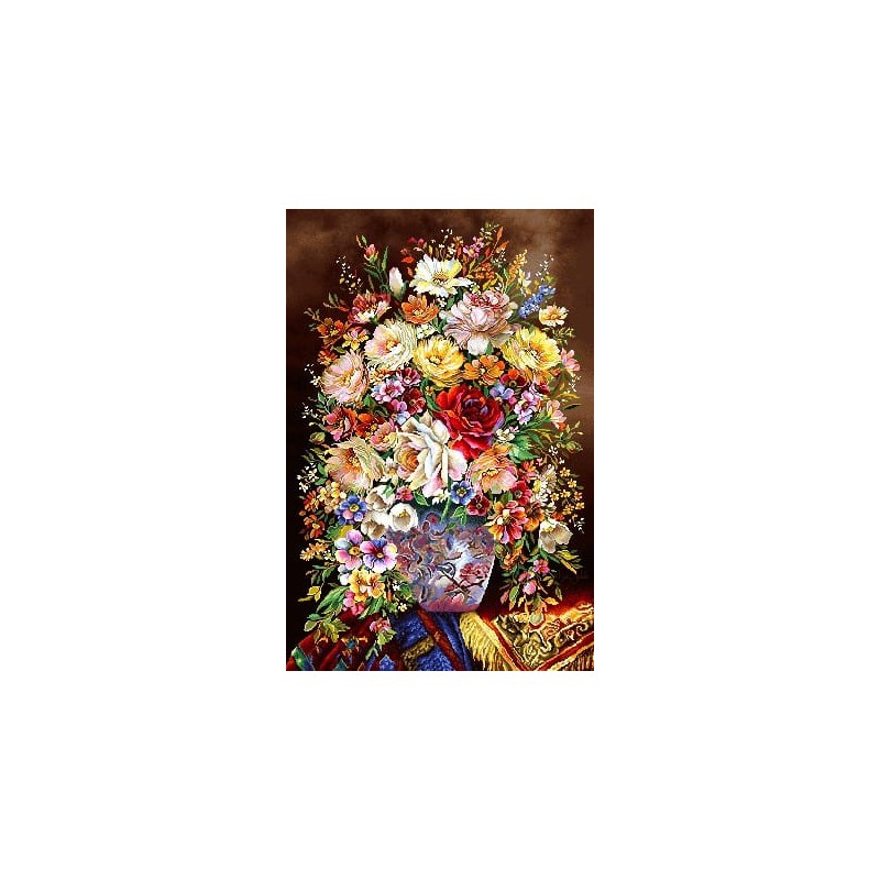 نخ و نقشه تابلو فرش گل کد 118