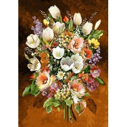 نخ و نقشه تابلو فرش گل کد 119