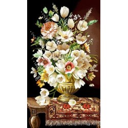 نخ و نقشه تابلو فرش گل کد 120