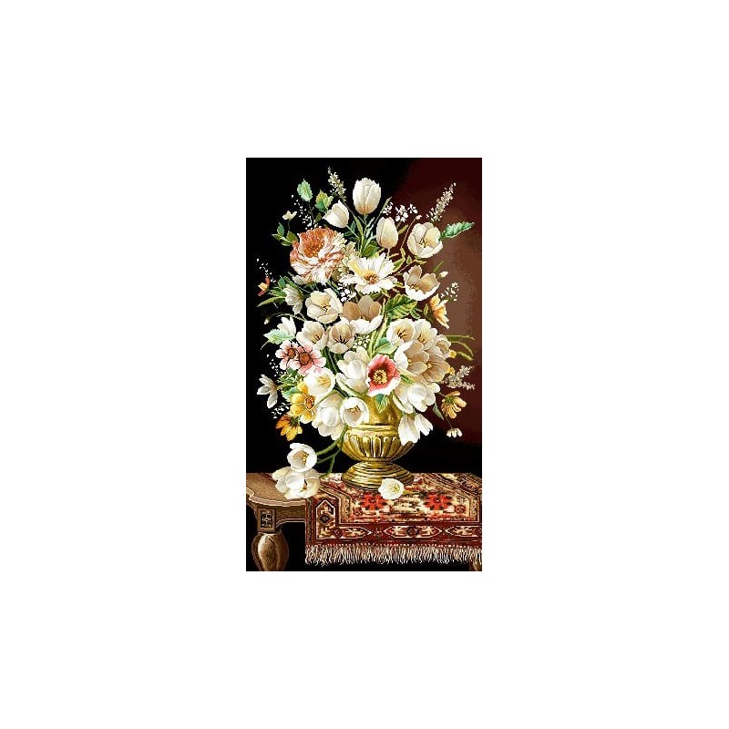 نخ و نقشه تابلو فرش گل کد 120