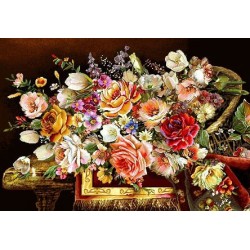 نخ و نقشه تابلو فرش گل کد 121