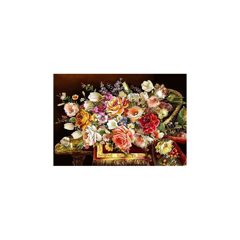 نخ و نقشه تابلو فرش گل کد 121