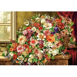 نخ و نقشه تابلو فرش گل کد 122