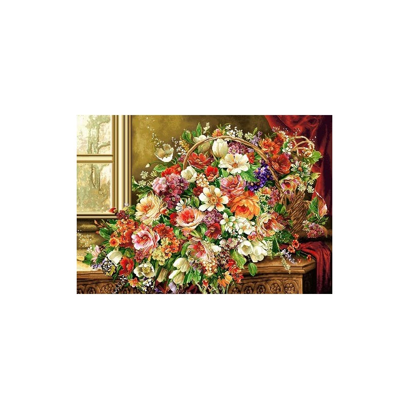 نخ و نقشه تابلو فرش گل کد 122