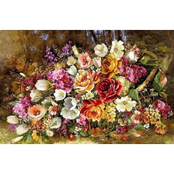 نخ و نقشه تابلو فرش گل کد 123