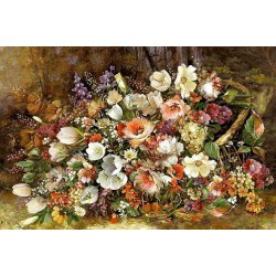 نخ و نقشه تابلو فرش گل کد 124