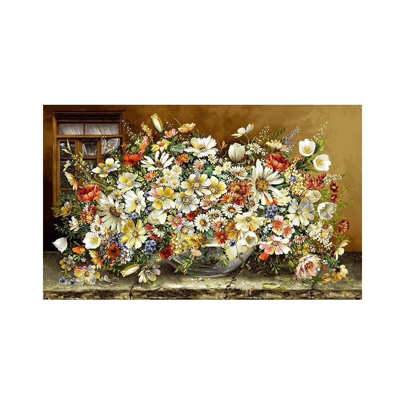 نخ و نقشه تابلو فرش گل کد 125