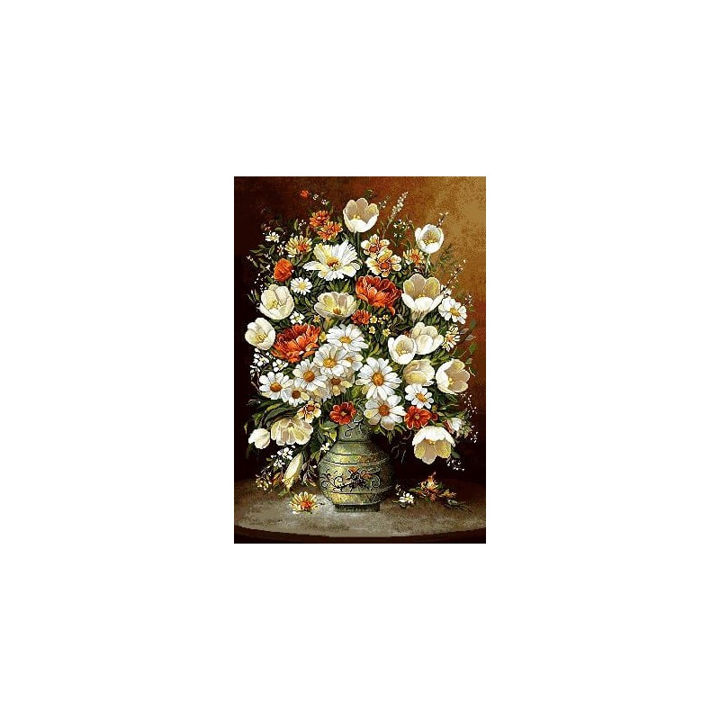 نخ و نقشه تابلو فرش گل کد 127