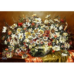 نخ و نقشه تابلو فرش گل کد 128