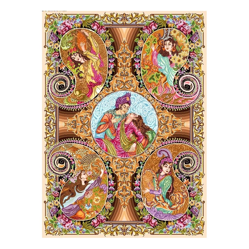 خ و نقشه تابلو فرش مینیاتوری کد-7 آغوش 