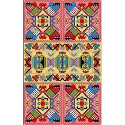 نخ و نقشه فرش درشت باف کد 8