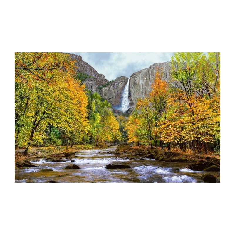 نخ و نقشه تابلو فرش کد 2 طرح آبشار پاییزی