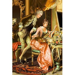 نخ و نقشه تابلو فرش فرانسوی کد 5 طرح نقاش زیبا 