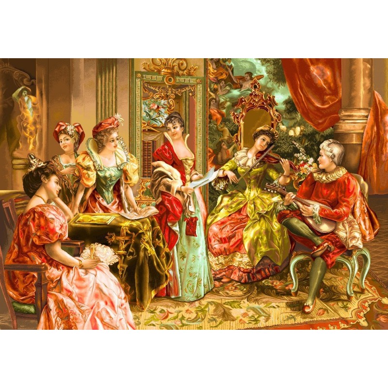 نخ و نقشه تابلو فرش فرانسوی کد 14 طرح سمفونی