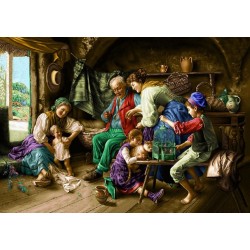 نخ و نقشه تابلو فرش فرانسوی کد 16 طرح پیرمرد مهربان