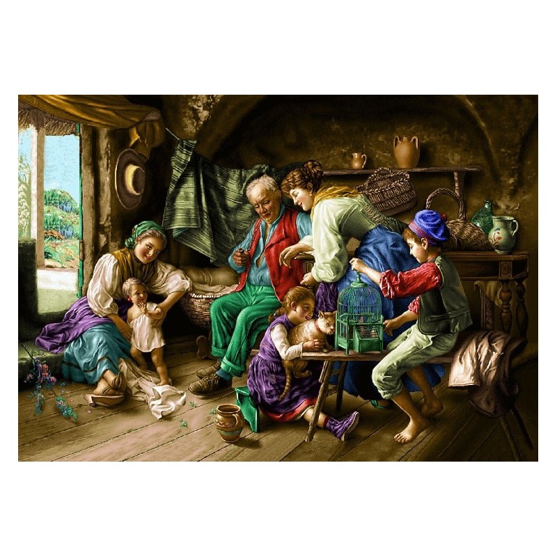 نخ و نقشه تابلو فرش فرانسوی کد 16 طرح پیرمرد مهربان