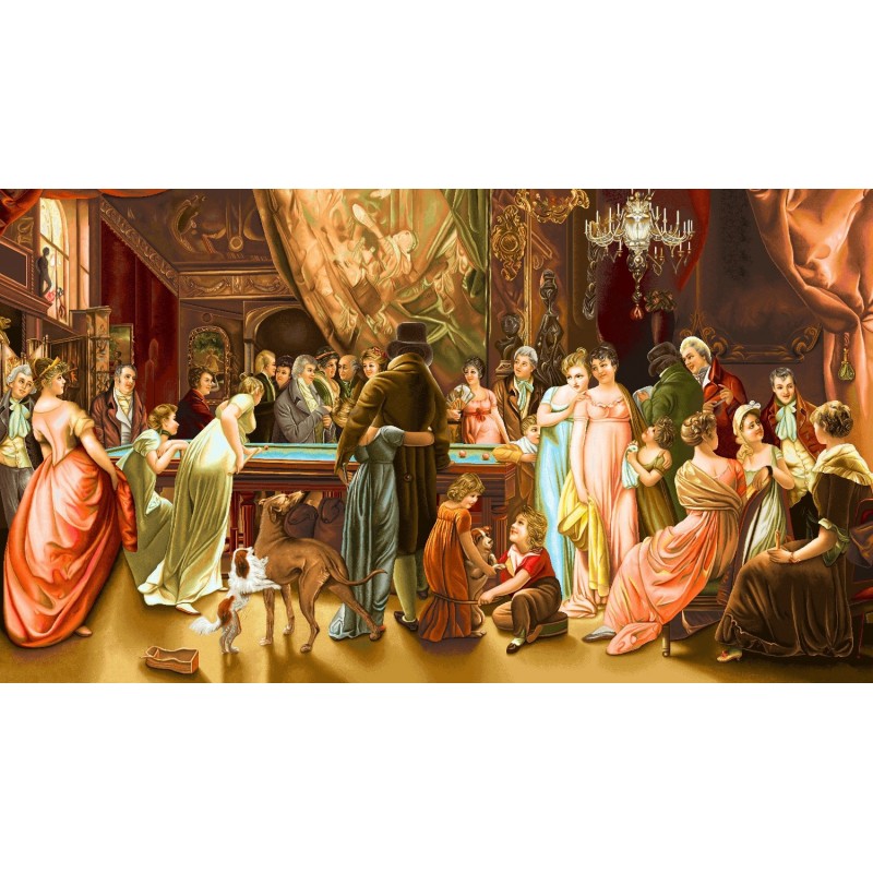 نخ و نقشه تابلو فرش فرانسوی کد 17 طرح بیلیارد