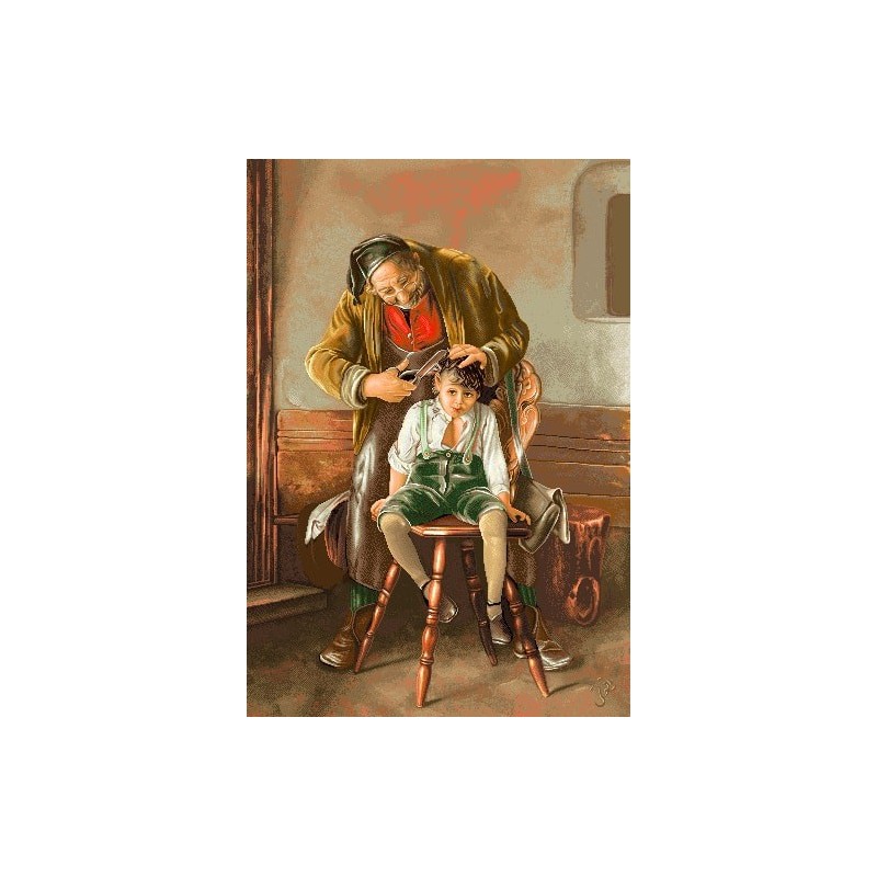 نخ و نقشه تابلو فرش فرانسوی کد 18 طرح آرایشگر پیر 