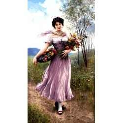 نخ و نقشه تابلو فرش فرانسوی کد 24 طرح گل چین 